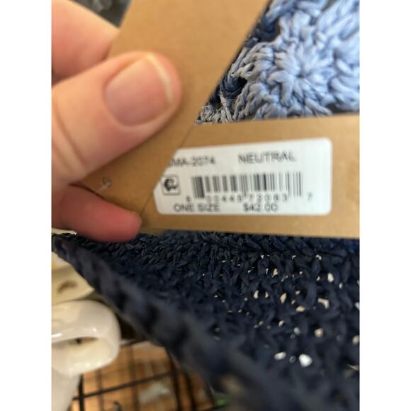 NWT Paper Yarn Packable‎ Sun Bucket Hat Navy OS - Picture 5 of 9